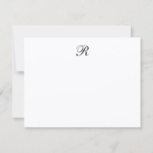 Personalized Elegant Minimalist Script Monogram Note Card