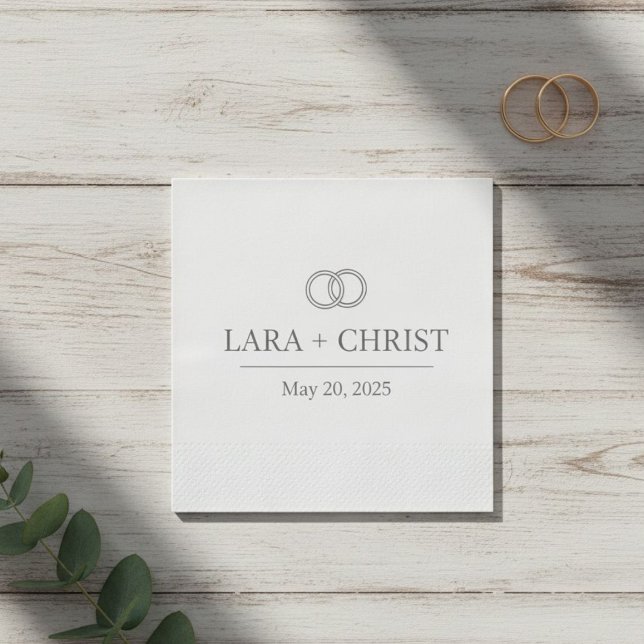  Personalized Elegant Minimalist Wedding Paper Napkins (Creator Uploaded)