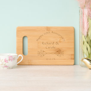 Personalized Elegant Modern 20th Anniversary Gift Engraved Cutting Board