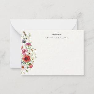 Personalized Elegant Modern Floral Note Card