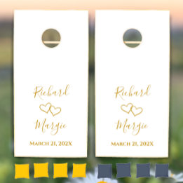 Personalized Elegant Modern Heart Wedding Gift Cornhole Set
