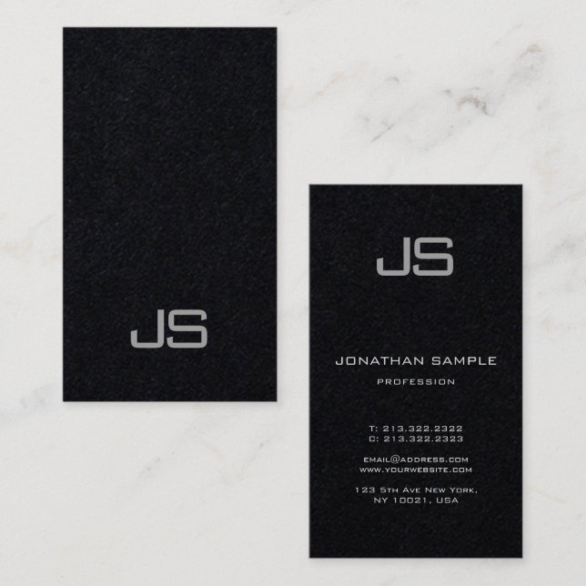 Personalized Elegant Modern Monogram Template Business Card (Front/Back)