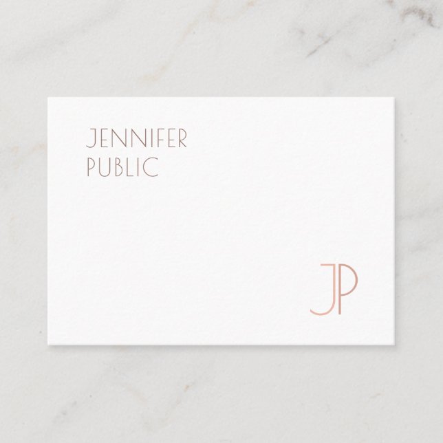 Personalized Elegant Modern Monogram Template Top Business Card (Front)