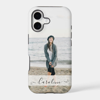 Personalized Elegant Modern Photo and Name iPhone 17 Case