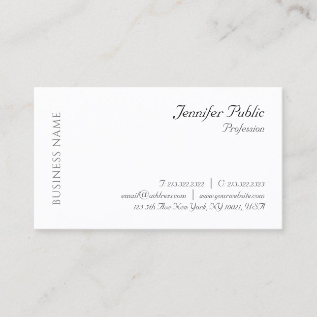 Personalized Elegant Modern Professional Template Business Card (Front)