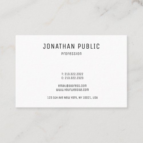Personalized Elegant Modern Simple Template Business Card