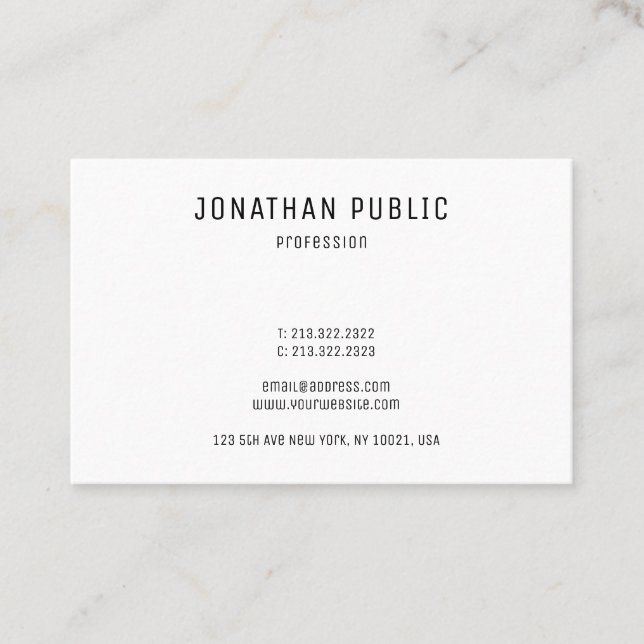 Personalized Elegant Modern Simple Template Business Card (Front)