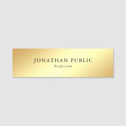 Personalized Elegant Modern Simple Template Gold Name Tag