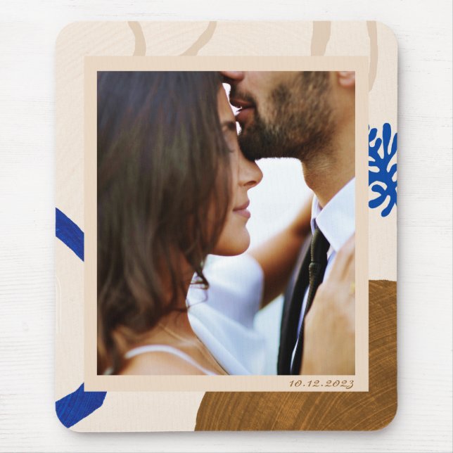 Personalized Elegant Modern Stylish Wedding Photo Mouse Pad (Front)