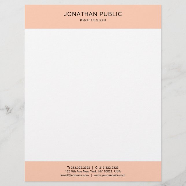 Personalized Elegant Modern Trendy Simple Template Letterhead (Front)