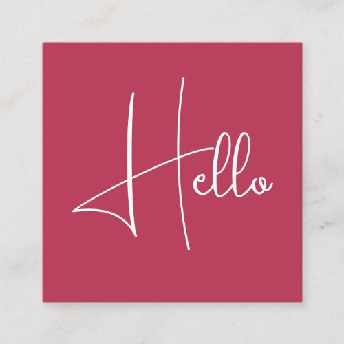 Personalized Elegant Modern Trendy Template Hello Square Business Card