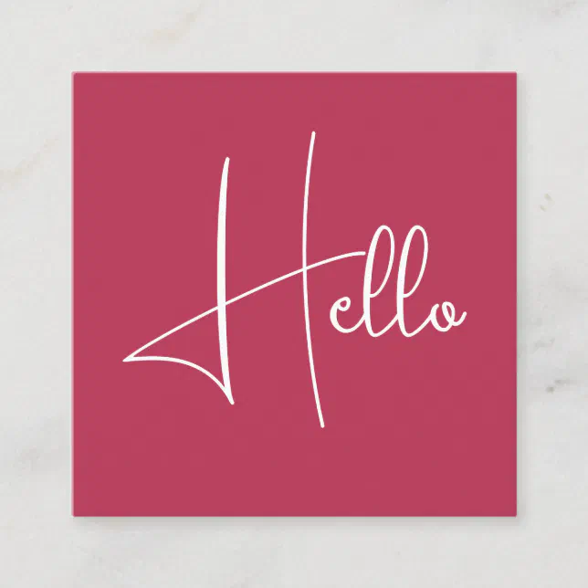 Personalized Elegant Modern Trendy Template Hello Square Business Card ...