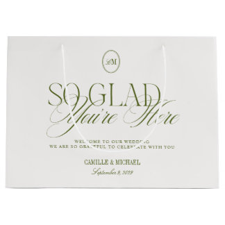 Personalized Elegant Modern Wedding Welcome Large Gift Bag