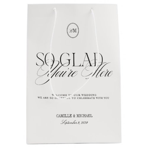 Personalized Elegant Modern Wedding Welcome Medium Gift Bag