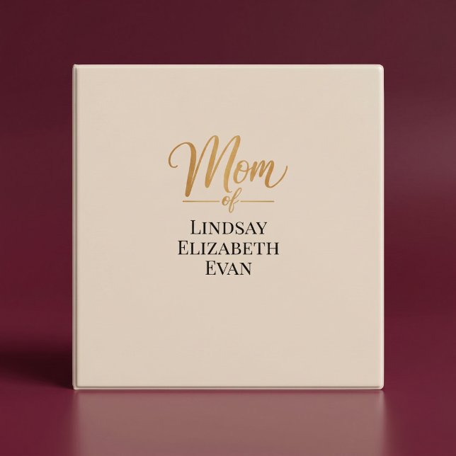 Personalized Elegant Mom 3 Ring Binder (Creator Uploaded)