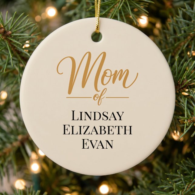 Personalized Elegant Mom Christmas Ceramic Ornament (Creator Uploaded)