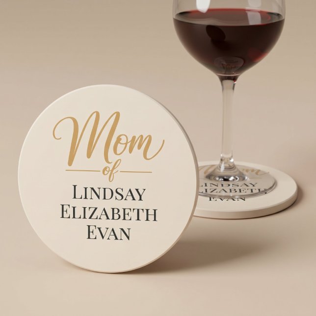 Personalized Elegant Mom Coaster (Creator Uploaded)