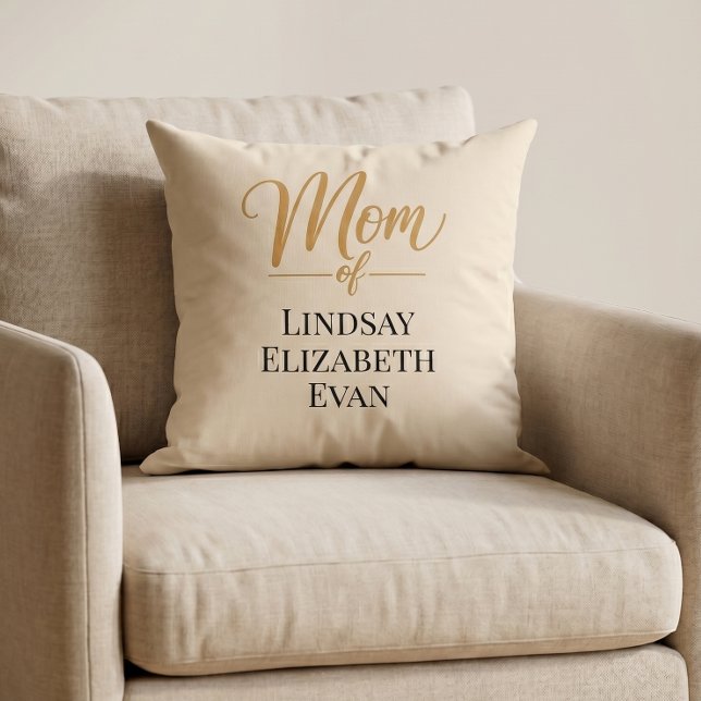 Personalized Elegant Mom Throw Pillow (Creator Uploaded)