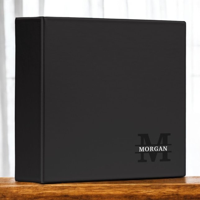 Personalized Elegant Monogram and Name 3 Ring Binder (Creator Uploaded)