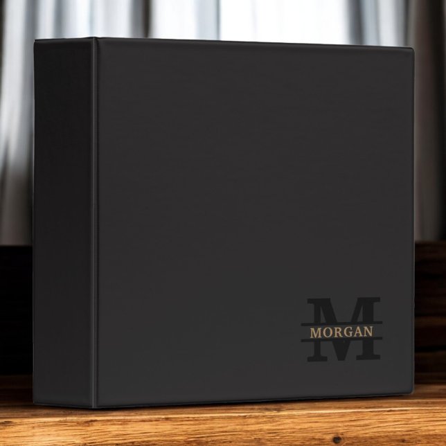 Personalized Elegant Monogram and Name 3 Ring Binder (Creator Uploaded)