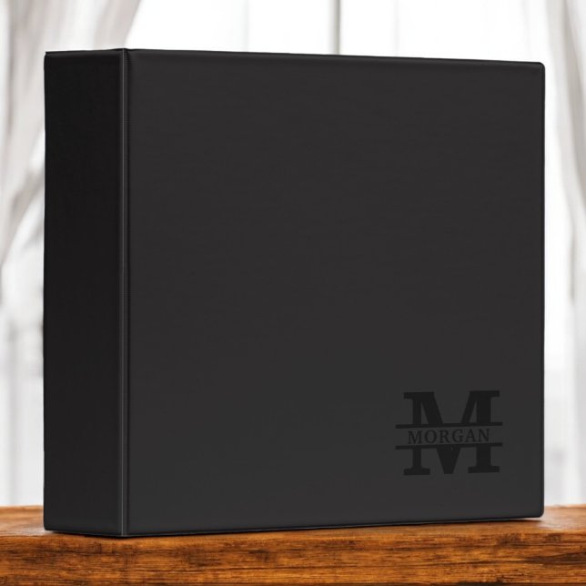 Personalized Elegant Monogram and Name 3 Ring Binder (Creator Uploaded)