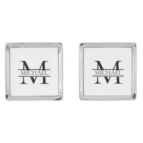 Personalized Elegant Monogram and Name Cufflinks