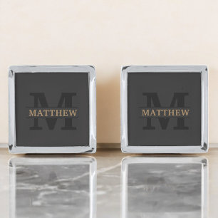 Personalized Elegant Monogram and Name Cufflinks