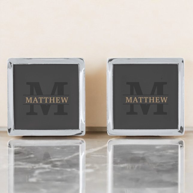 Personalized Elegant Monogram and Name Cufflinks (Creator Uploaded)