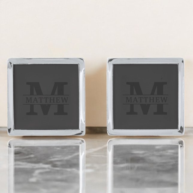 Personalized Elegant Monogram and Name Cufflinks (Creator Uploaded)