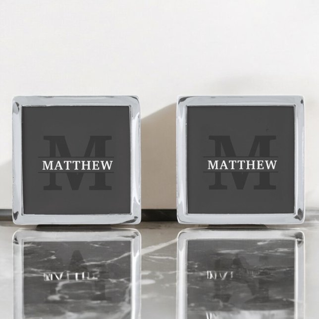 Personalized Elegant Monogram and Name Cufflinks (Creator Uploaded)