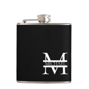 Personalized Elegant Monogram and Name Flask