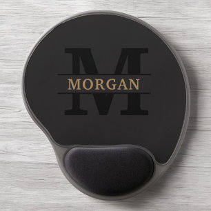 Personalized Elegant Monogram and Name Gel Mouse Pad