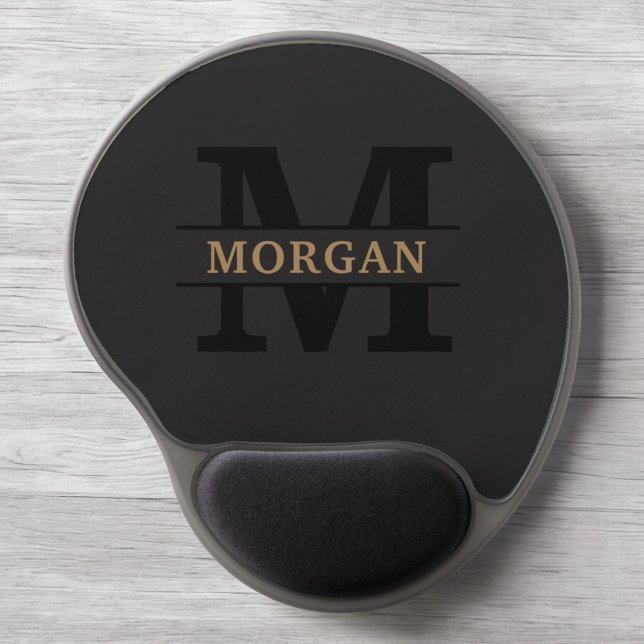 Personalized Elegant Monogram and Name Gel Mouse Pad (Creator Uploaded)