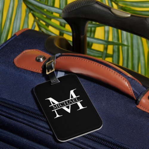 Personalized Elegant Monogram and Name Luggage Tag