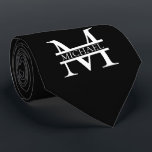Personalized Elegant Monogram and Name Neck Tie<br><div class="desc">Personalized Elegant Monogram and Name Gifts featuring personalized monogram in classic serif font style with box of name in the middle of monogram.</div>