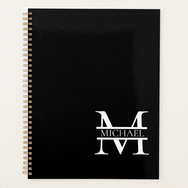 Personalized Elegant Monogram and Name Planner (Front)