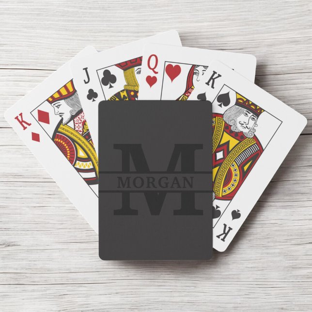Personalized Elegant Monogram and Name Poker Cards (Creator Uploaded)