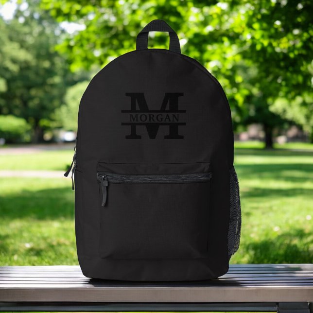 Personalized Elegant Monogram and Name  Printed Backpack (Creator Uploaded)