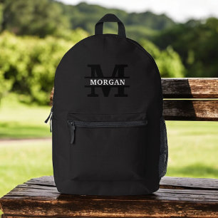 Personalized Elegant Monogram and Name Printed Backpack