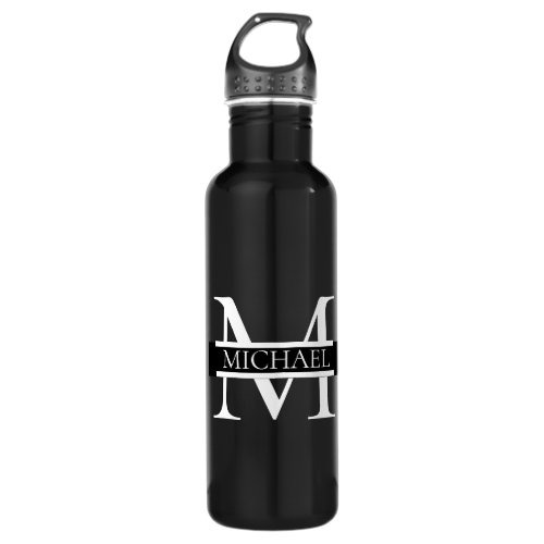 Personalized Elegant Monogram and Name Stainless Steel Water Bottle