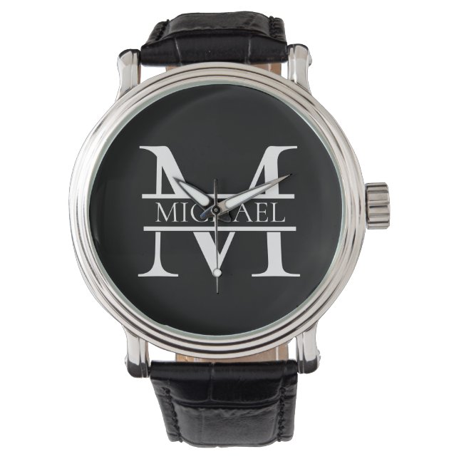 Personalized Elegant Monogram and Name Watch (Front)