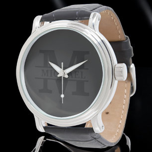 Personalized Elegant Monogram and Name Watch