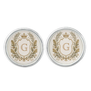 Personalized Elegant Monogram Crest Cufflinks