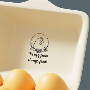 Personalized Elegant Monogram Eggs Farmhouse Rubber Stamp