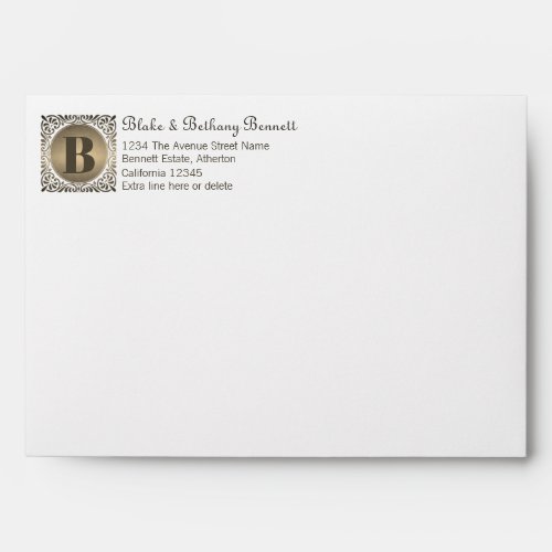 Personalized Elegant Monogram Envelope
