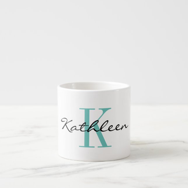 Personalized elegant monogram small espresso cup (Front)