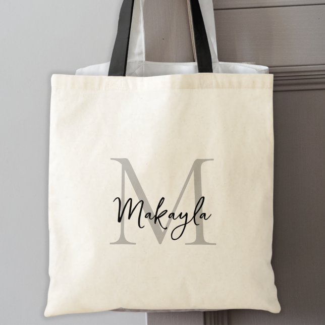 Personalized Elegant Monogram Tote Bag (Creator Uploaded)