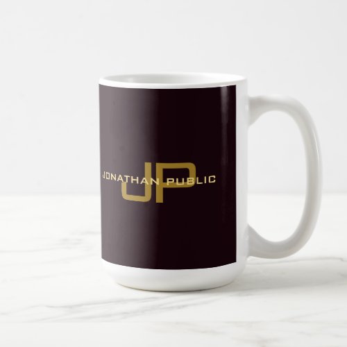 Personalized Elegant Monogram Trendy Template Coffee Mug