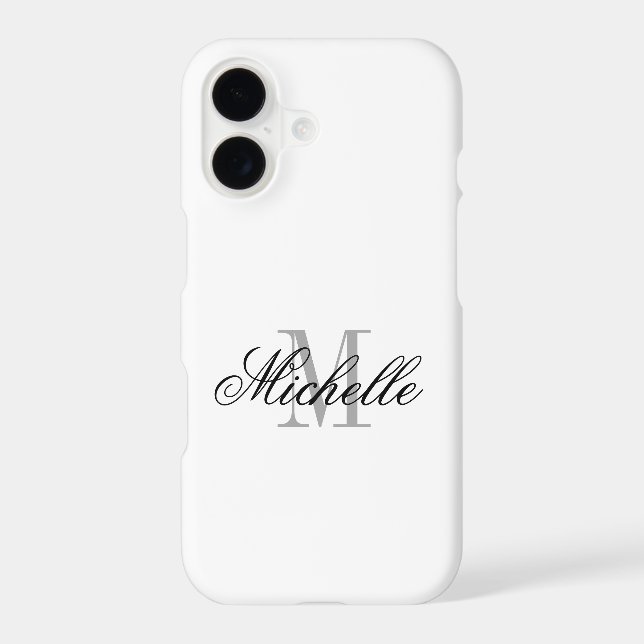 Personalized elegant monogram white Case-Mate iPhone case (Back)