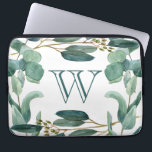 Personalized Elegant Monogrammed Eucalyptus  Laptop Sleeve<br><div class="desc">Personalized Elegant Monogrammed Eucalyptus laptop sleeve. Perfect for an easy way to give a stylish elegant botanical look to your electronics.</div>